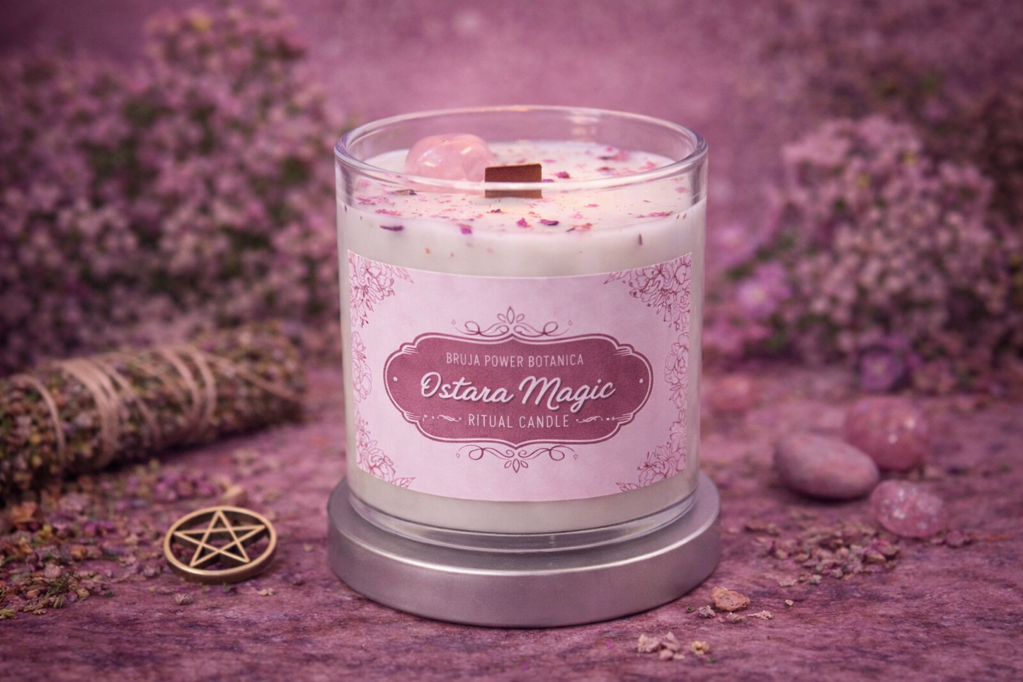 Ostara Magic Ritual Set: Ceremonial Candle with Anointing Oil & Personalized Rune Interpretation